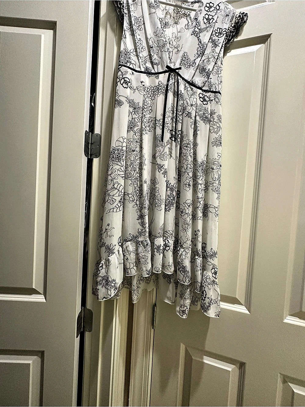 White & Black Floral Maxi Dress